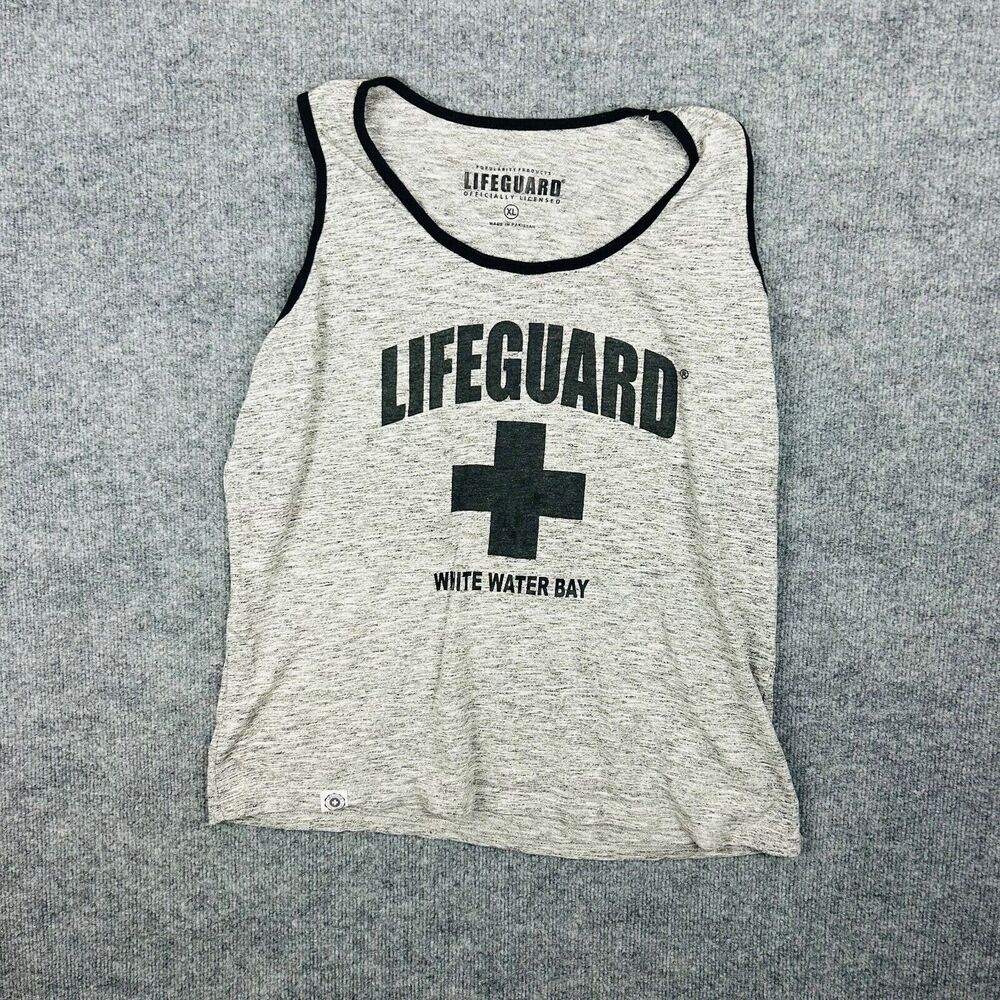 Lifeguard White Water Bay Gray Tank Top Muscle Tee Men's Size XL
